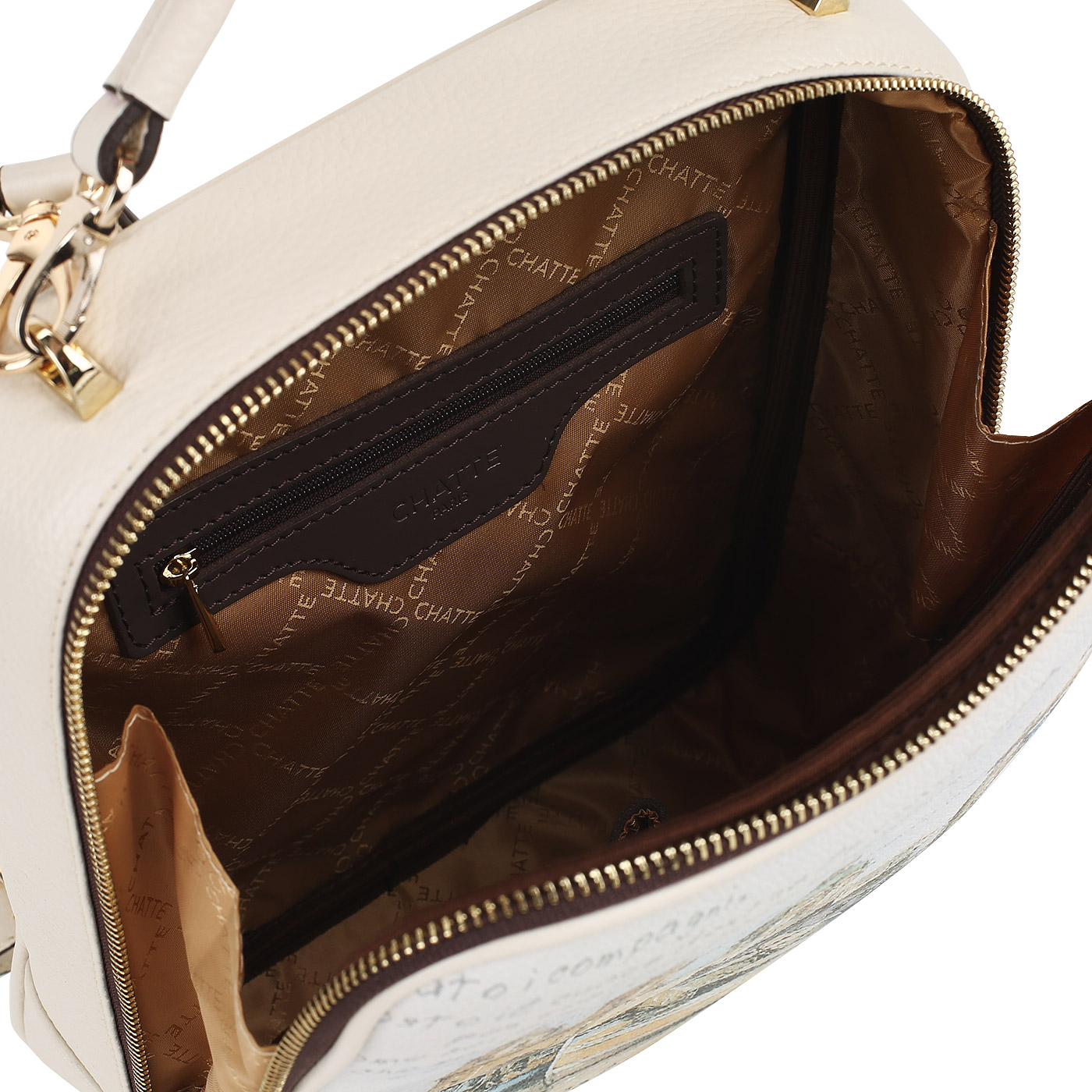Женский рюкзак из кожи с принтом Chatte Lille