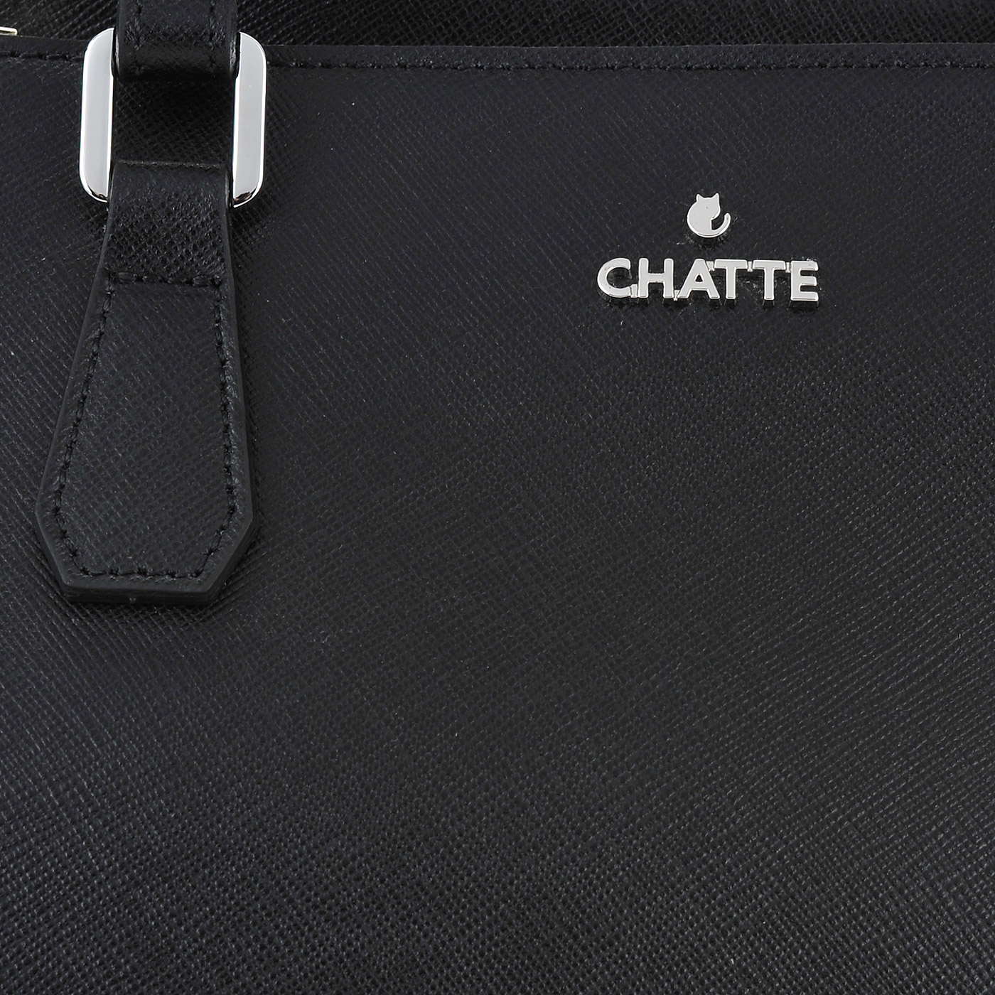 Женская черная сумка из прочной сафьяновой кожи Chatte 