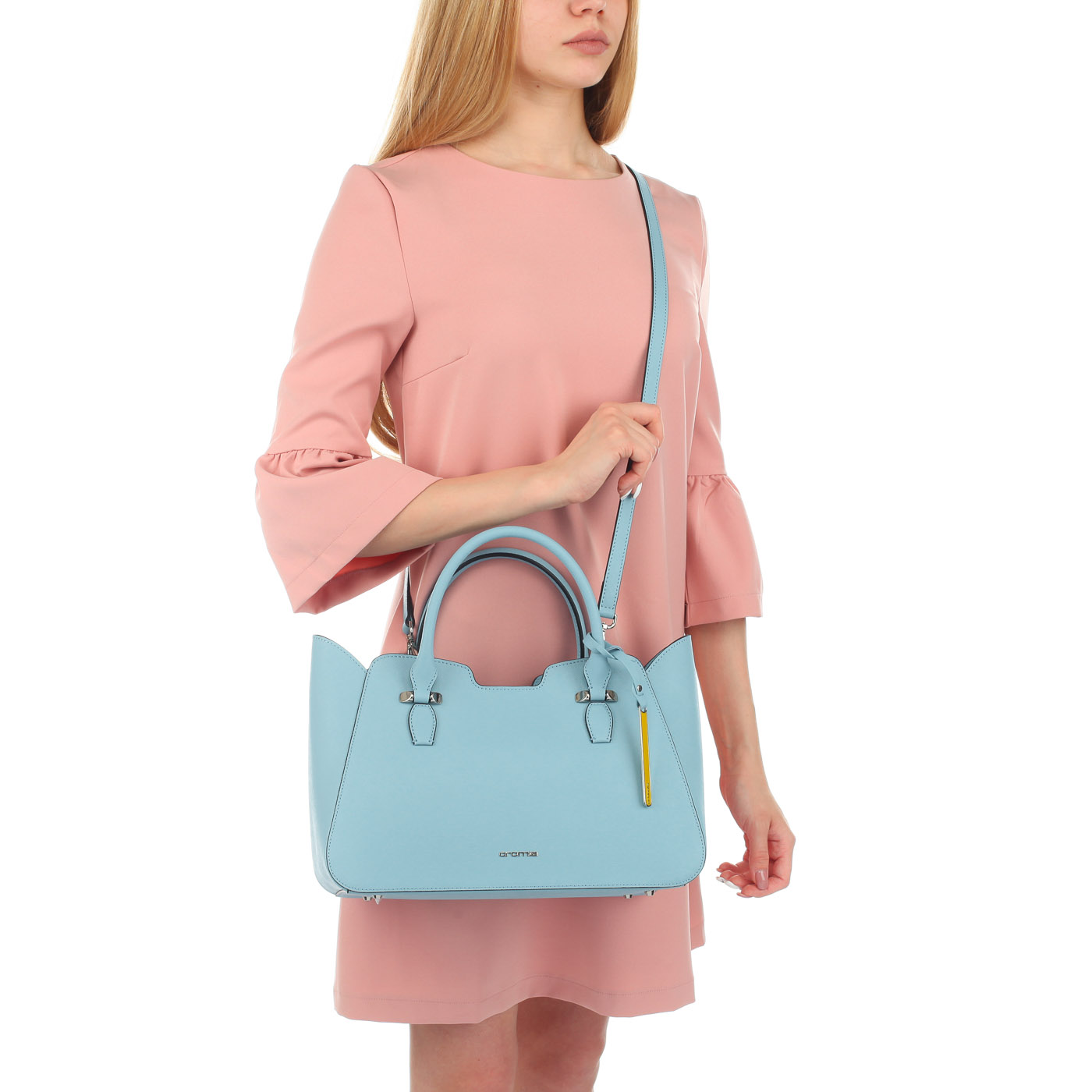 Женская сумка из голубого сафьяна Cromia Perla