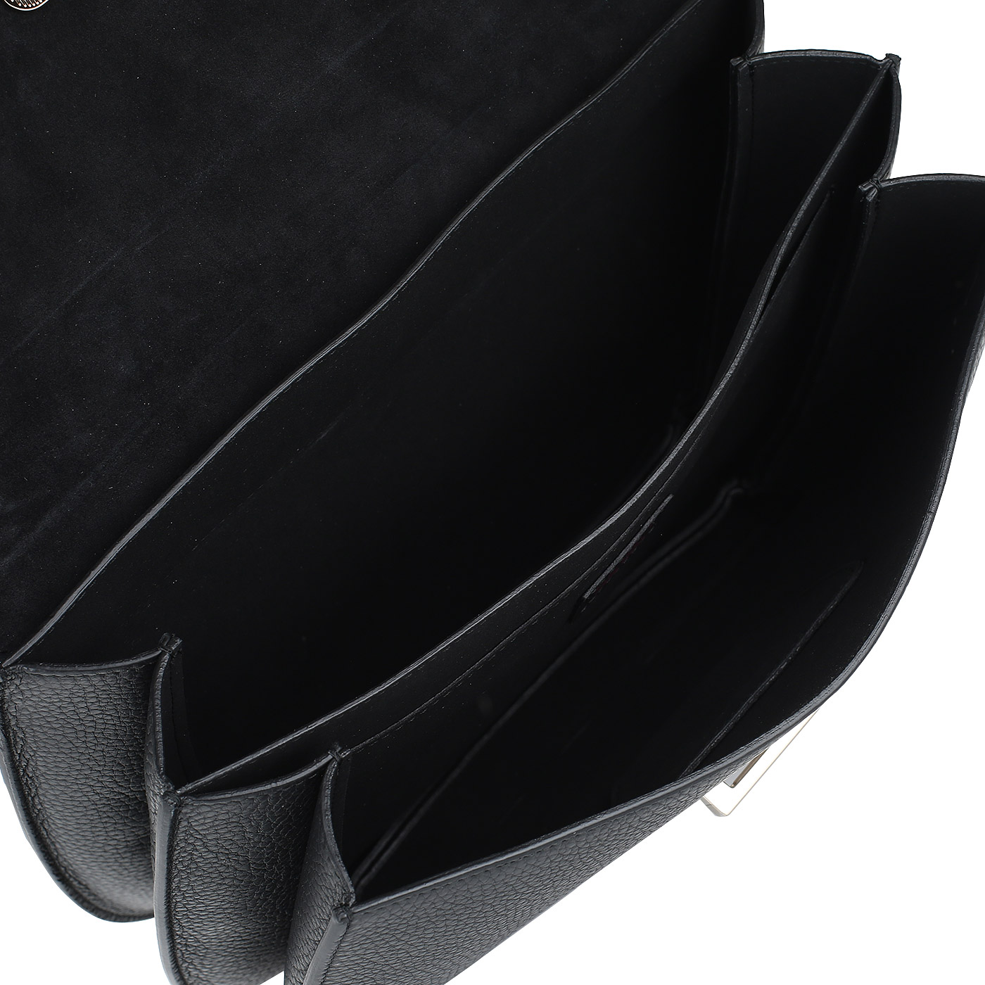 Черная кожаная сумка с откидным клапаном Furla Ducale