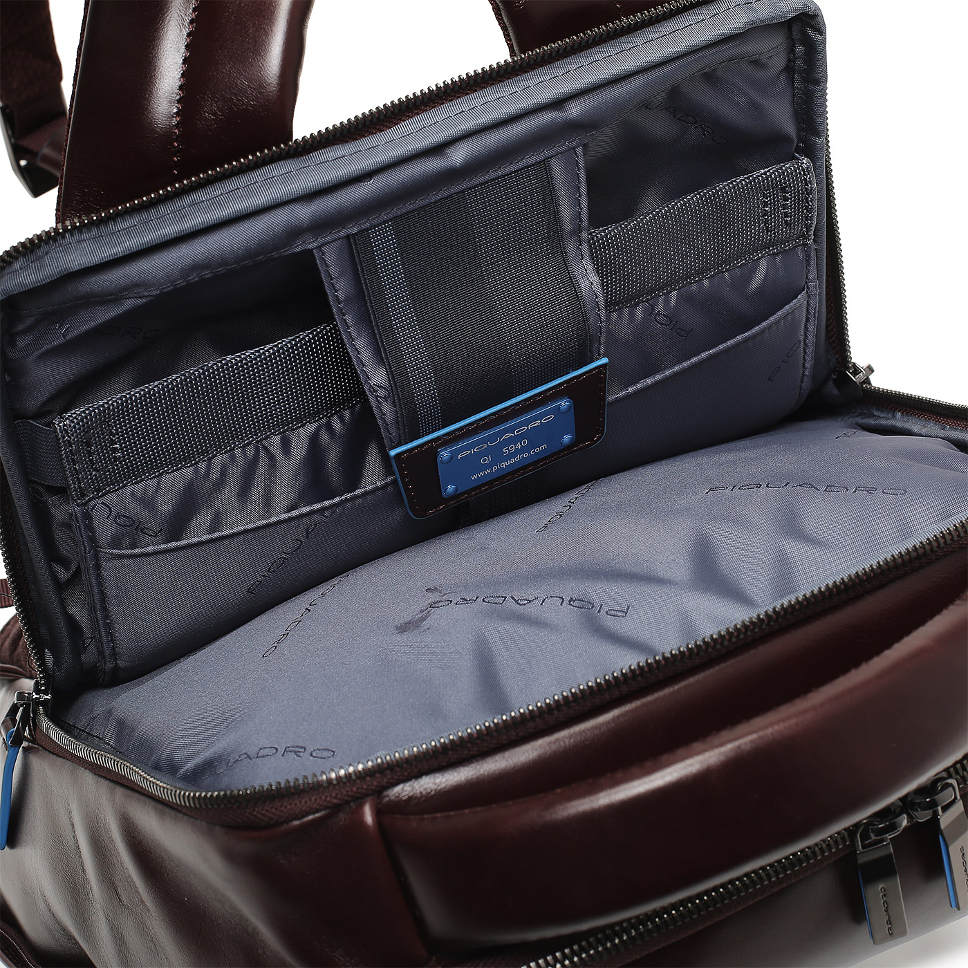 Кожаный рюкзак Piquadro Blue square