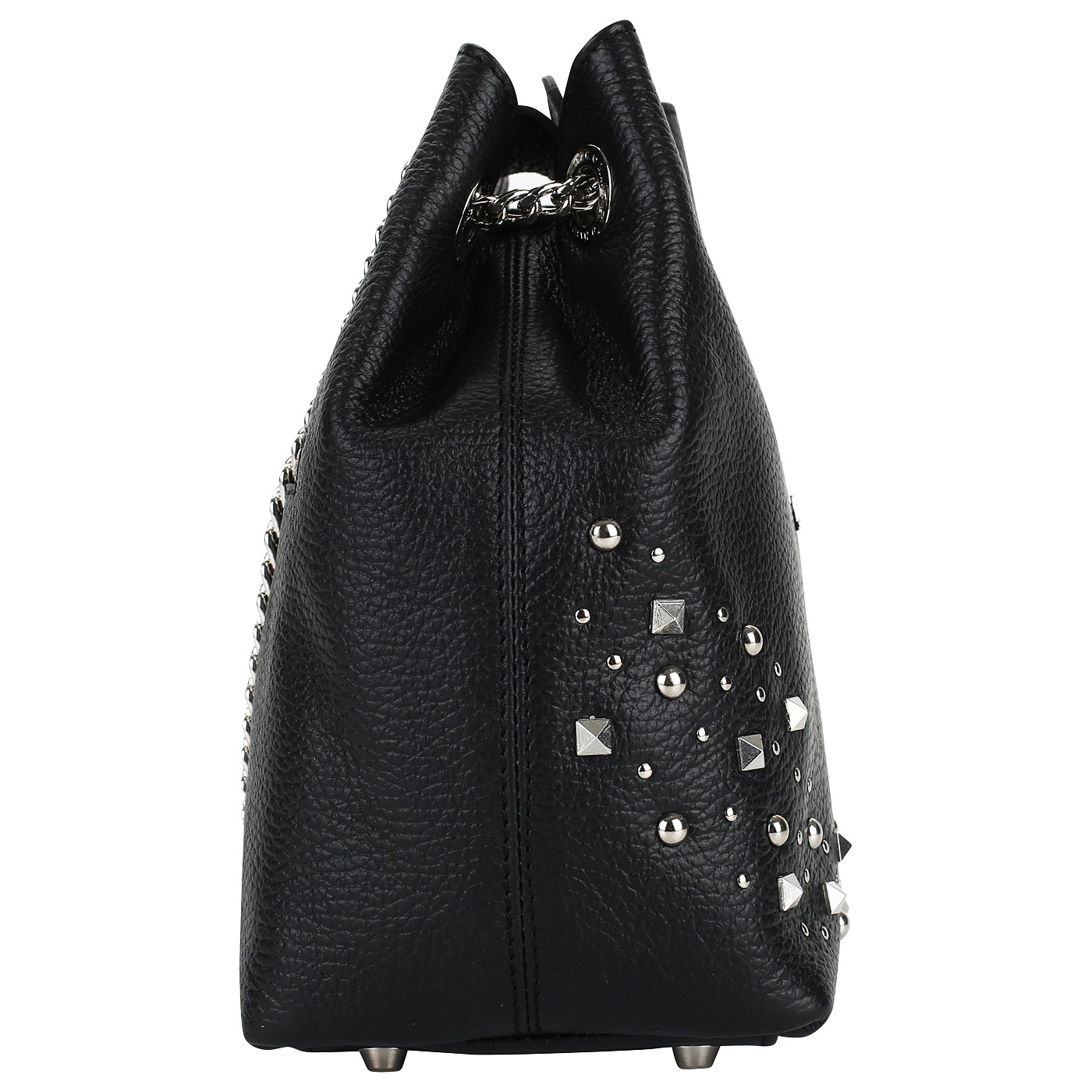 Черная сумочка-торба с декором Marina Creazioni 