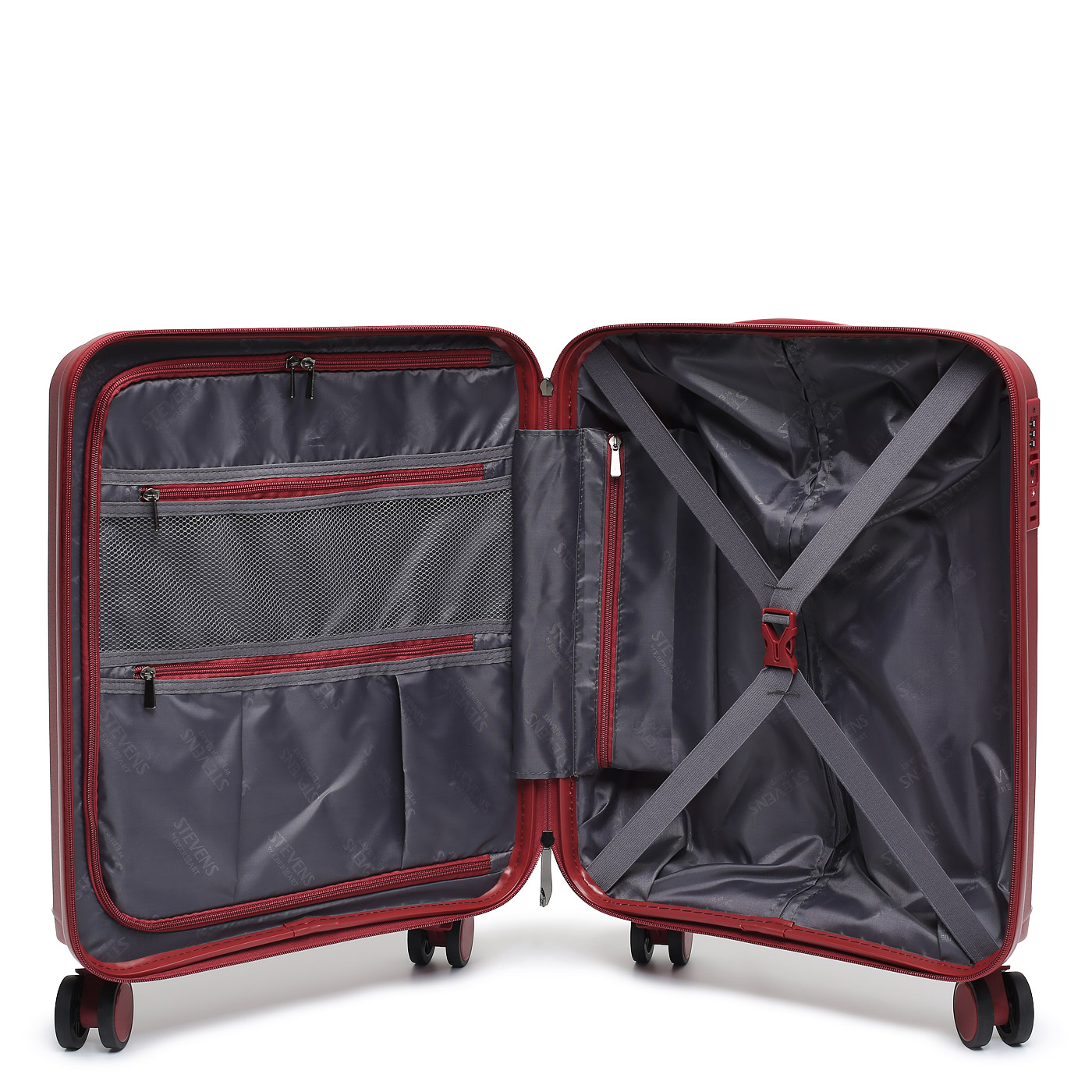 Чемодан для ручной клади из полипропилена Stevens Chrome