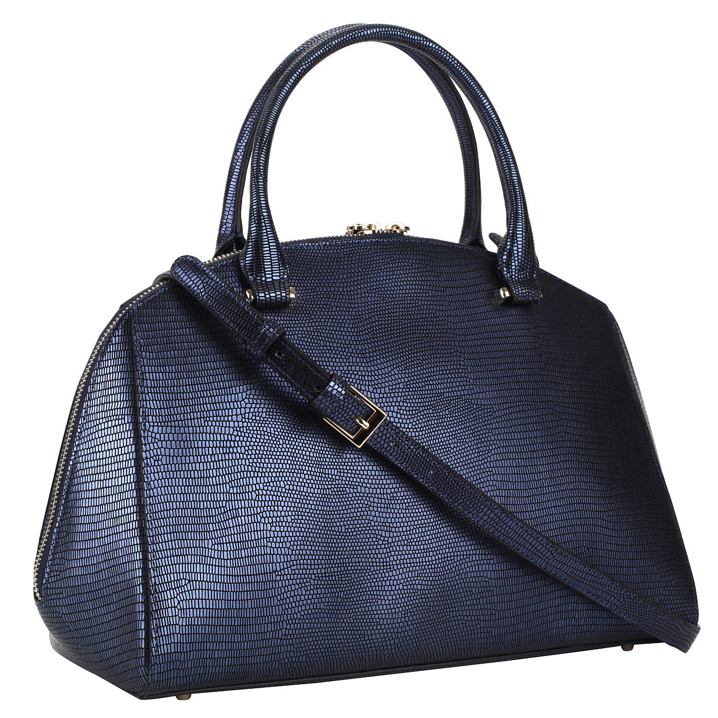 Синяя кожаная сумка Cromia Yvon