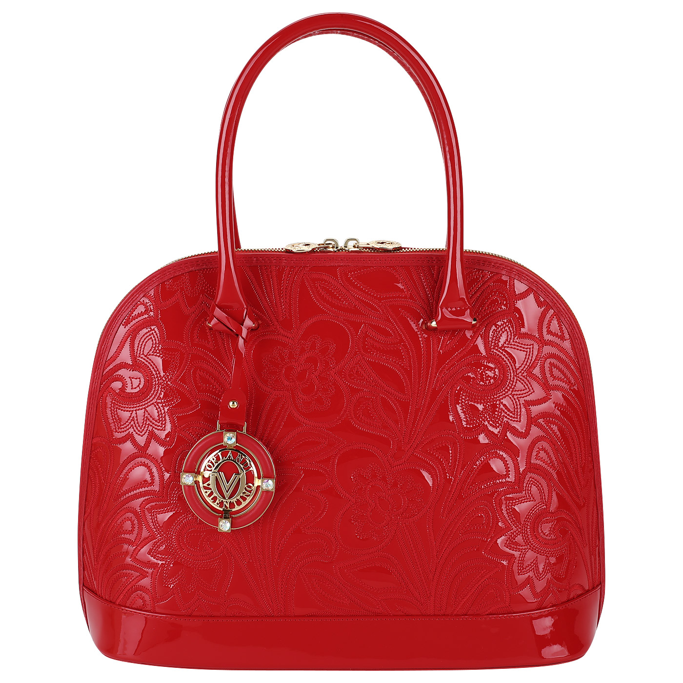 Valentino Orlandi Красная женская сумка из лакированной кожи
