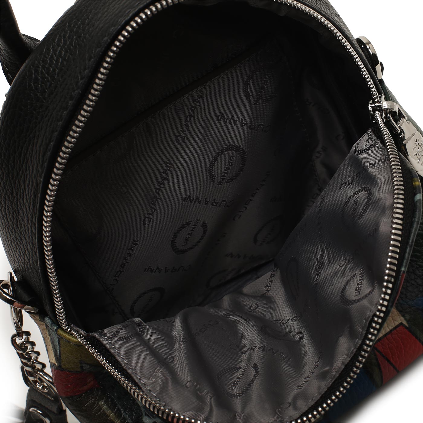 Кожаный рюкзак с принтом Curanni 