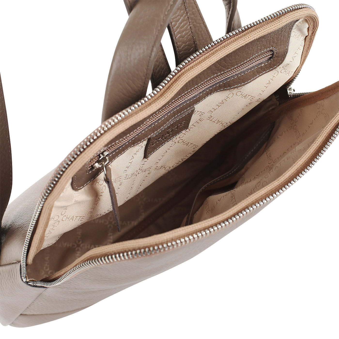 Серо-коричневый рюкзак с брелоком Chatte Lion