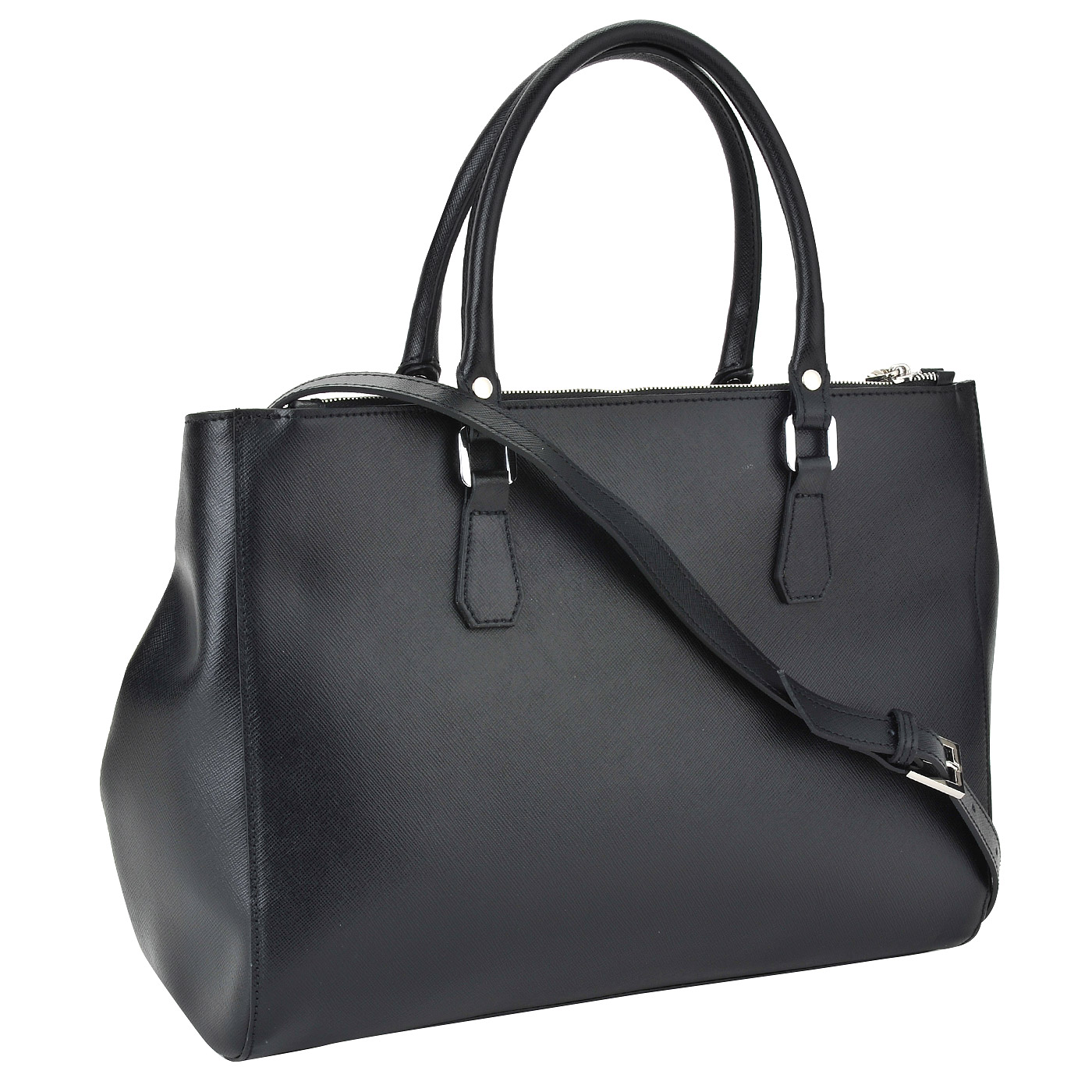 Женская черная сумка из прочной сафьяновой кожи Chatte 