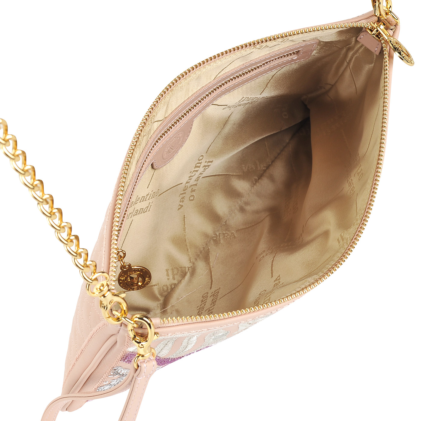 Женская кожаная сумочка с вышивкой Valentino Orlandi 