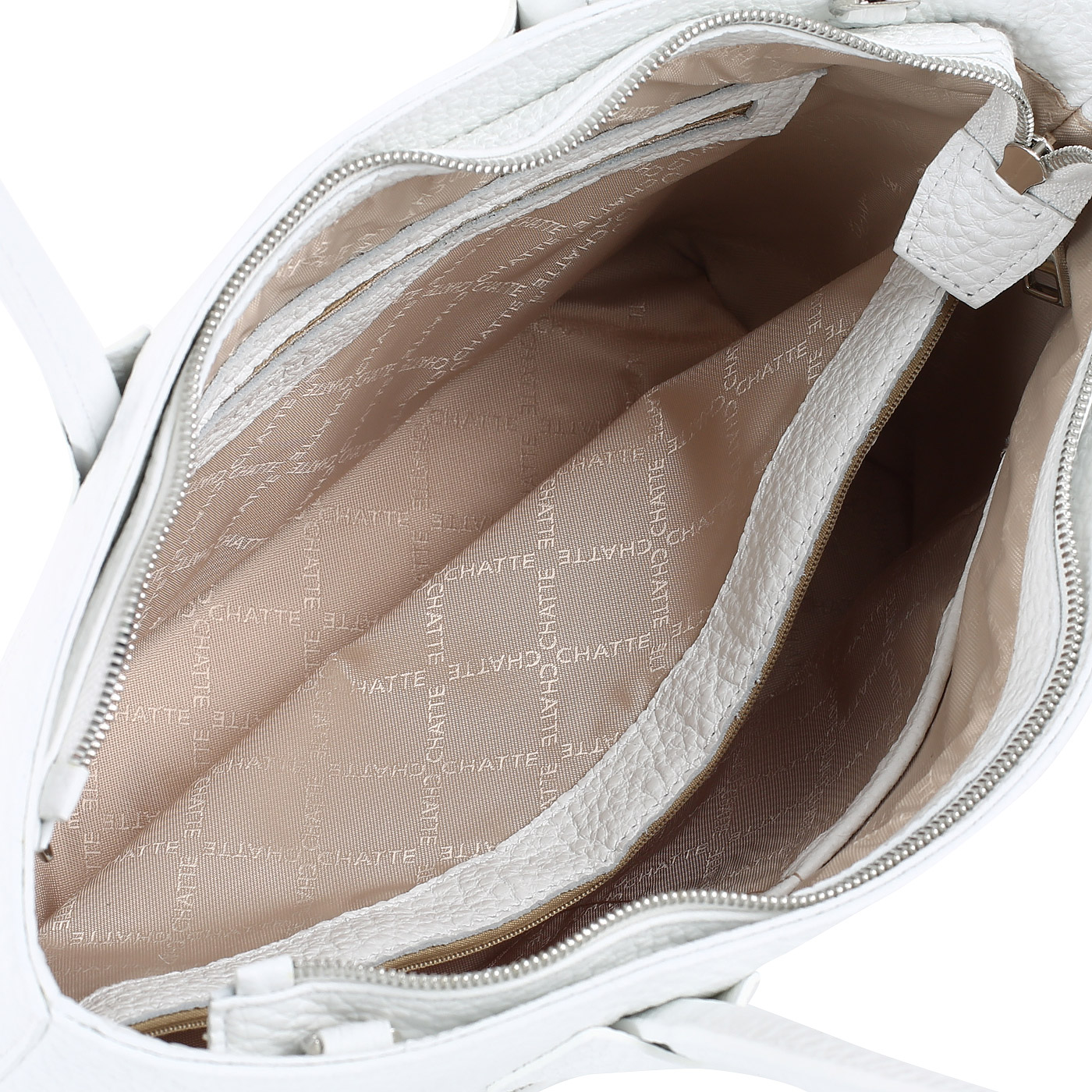 Белая женская кожаная сумка Chatte 