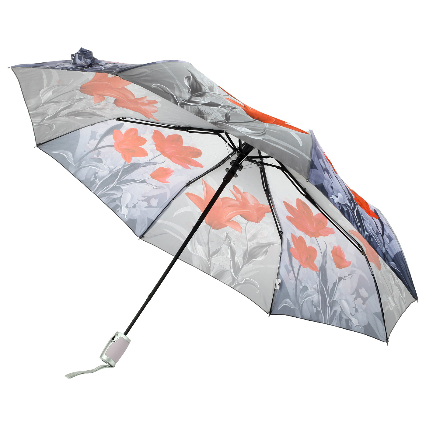 Серый зонт с цветочным принтом Raindrops 