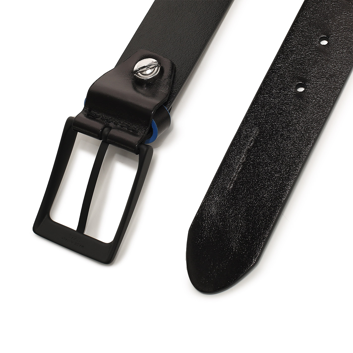 Ремень из гладкой кожи Piquadro Blue square Revamp