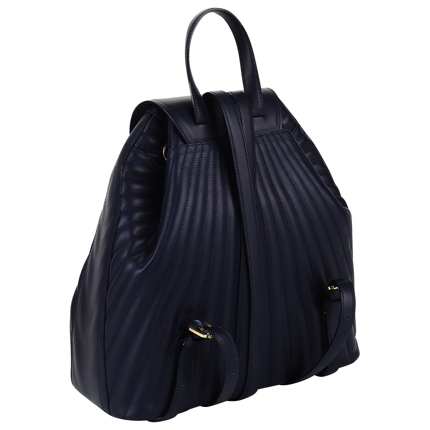 Женский кожаный рюкзак на кнопке Valentino Orlandi La Cristina