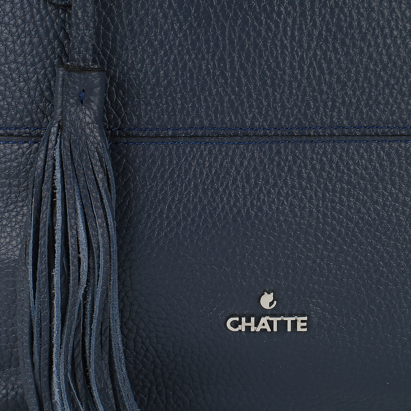 Синяя сумка из натуральной кожи Chatte 